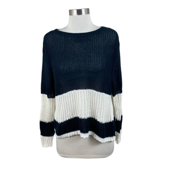 Alp N Rock ANR+ Black White Organic Cotton Stripe Sweater Size XS Cozy - Picture 1 of 4